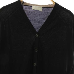 MARGARET HOWELL × ジョンスメドレー JOHN SMEDLEY カーディガン ニット Vネック ウール 2 黒 /DF