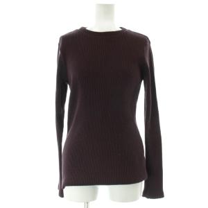 24AW ラメリブクルーネック ニット セーター F ボルドー リブ編み クルーネック 長袖 24070914341040