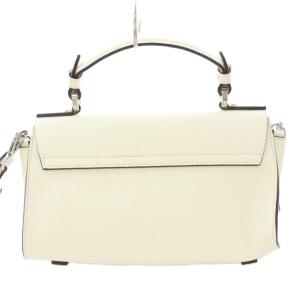 DES PRES 2WAY ショルダーバッグ ハンドバッグ ワンハンドル レザー ワンカラー プッシュロック式 白 ホワイト
