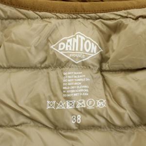 DANTON クルーネックインナー ダウンベスト Crew Neck Inner Down Vest ロゴ ナイロン