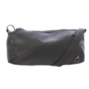 アリゾナレザー ショルダーバッグ ワンカラー ロゴ 黒 ブラック /BB