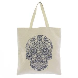 コムデギャルソン スカル刺繍 トートバッグ ハンドバッグ 白 JI-K 201 /KH