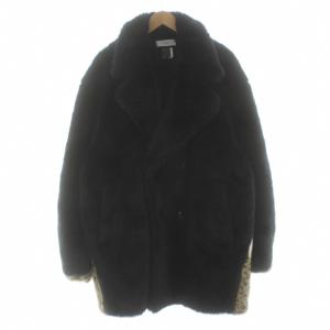 LEOPARD FAUX FUR PEA COAT ファーコート ダブル レオパード柄 ヒョウ柄 切替
