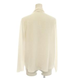 theory luxe シャツ ブラウス 36 白 ノーカラー ドレープデザイン 長袖 /JP