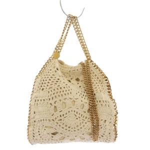 ファラベラ コットン クロシェ ハンドバッグ 2WAY アイボリー