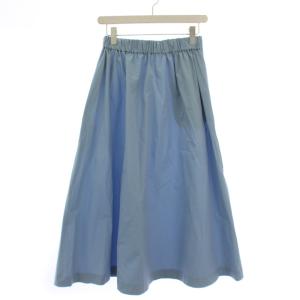 BALLSEY 24SS ストレッチタフタ ボリュームギャザースカート ロング 34 水色 11-05-41-05033