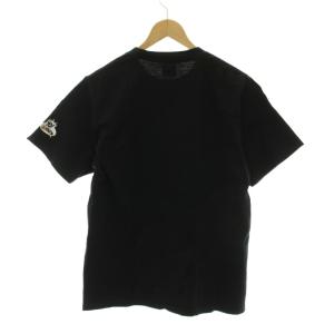 STUSSY Tシャツ カットソー S 黒 ブラック プリント ラウンドネック 半袖 /YM