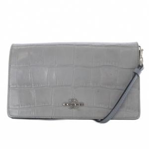 ウォレットバッグ ショルダーバッグ ワンショルダー クロコ型押し レザー グレー 72781 /YO20