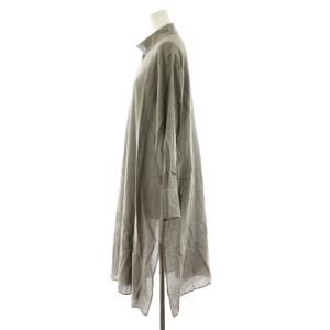 JURGEN LEHL シャツワンピース ミモレ ロング 長袖 コットン M グレー J0143FB356 /KU