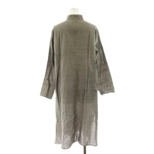 JURGEN LEHL シャツワンピース ミモレ ロング 長袖 コットン M グレー J0143FB356 /KU