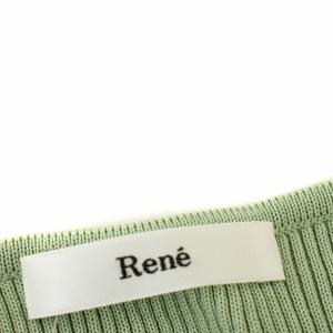 René リブニット カーディガン 長袖 34 グリーン 黄緑 6512560 /G