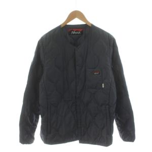 ダウンジャケット ノーカラー キルティング アウター M グレー /AN16