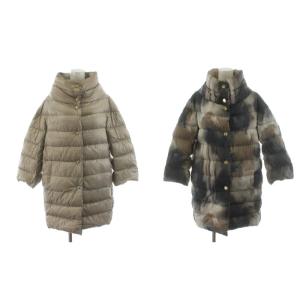 ダウンコート リバーシブル 46 ベージュ グレー PI0095D