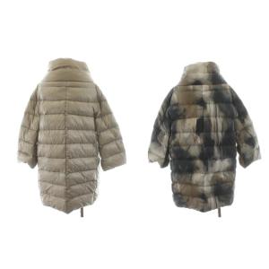 HERNO ダウンコート リバーシブル 46 ベージュ グレー PI0095D