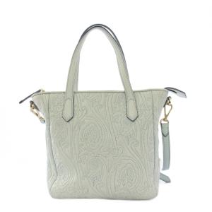 ETRO ハンドバッグ トートバッグ ショルダーバッグ 2WAY ペイズリー柄 水色 /KH