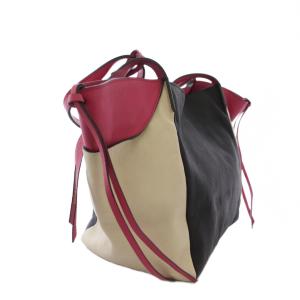 ETRO タグ付き トートバッグ ハンドバッグ レザー 黒 ピンク /KH