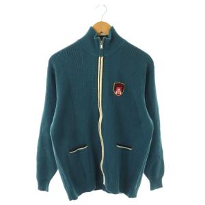 02231ND03 HYSTERIC ワッペン トラックジャケット ニットブルゾン リネン混 L ネイビーブルー