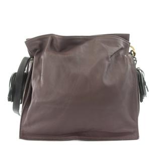 LOEWE フラメンコ22 アナグラム ショルダーバッグ タッセル パープル