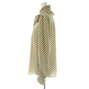 Loulou Willoughby 23SS デシンドットフリルボウタイブラウス シャツ 長袖 前開き 2 ベージュ 黒 21231013200