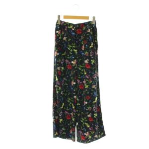 24AW ボタニカルデシンプリントワイドパンツ イージー 36 ブラック マルチカラー 10242712020