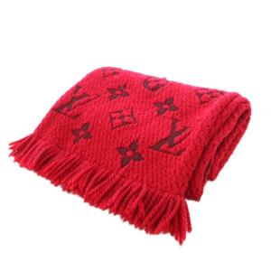 LOUIS VUITTON エシャルプロゴマニア マフラー 赤 /KH OH