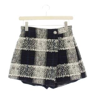ショートパンツ チェック ツイード M 黒 白 241070 /KH