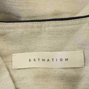 ESTNATION ノースリーブ ワンピース ひざ丈 リボン 36 グレージュ 8110911040046 /G