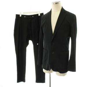 スーツ セットアップ テーラードジャケット シングル イージーパンツ M 黒 ブラック B448 P314