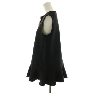 YOKO CHAN YOKOCHAN ブラウス ノースリーブ フリル パール装飾 40 ブラック YCB-221-264 