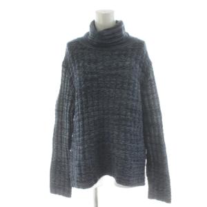 ニット セーター 長袖 タートルネック ウール 3 紺 ネイビー 8098033 /AN79