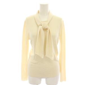 エクストラファインウールボウタイプルオーバー ニット セーター 長袖 タグ付き S 白 ホワイト 11-02-24-02262