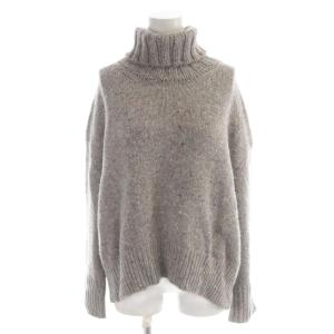 ニット セーター ウール カシミヤ S グレー タートルネック 長袖 ネップ /AP
