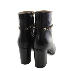 CHANEL チェーン ショートブーツ ココマーク 37C ブラック