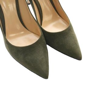 Gianvito Rossi パンプス スエード 37.5 カーキ /SS OS