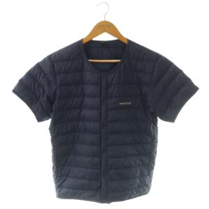 1101507 スペリオダウン ラウンドネックT ダウンジャケット 半袖 ナイロン M 紺 /NR
