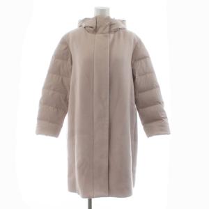 ダウン切替コート フード ロング ウール 38 ピンク M5B16-893-12 /KU