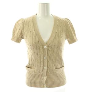 半袖カーディガン Vネック M ベージュ /DO