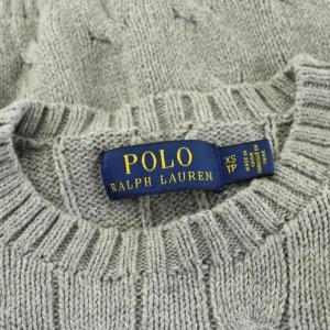 POLO RALPH LAUREN ケーブルニット セーター 長袖 クルーネックXS グレー 710702613011 /KU