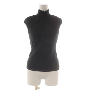 VIVIENNE TAM セットアップ カットソー スカート ノースリーブ 0 黒 ブラック 花柄 刺繍 スタンドカラー /AU