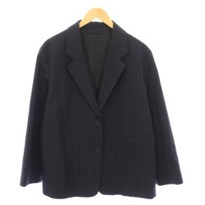 24AW テーラードジャケット ストライプ柄 ウール 3 ネイビー
