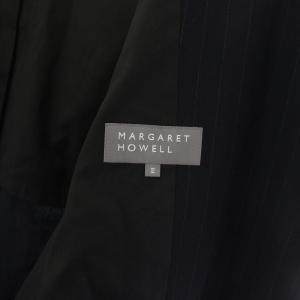 MARGARET HOWELL 24AW テーラードジャケット ストライプ柄 ウール 3 ネイビー