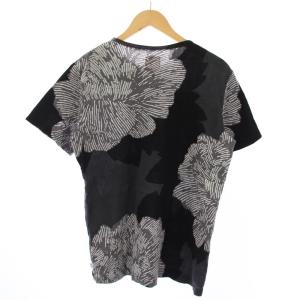 SOU SOU Tシャツ カットソー 半袖 クルーネック 総柄 L 黒 グレー /BM