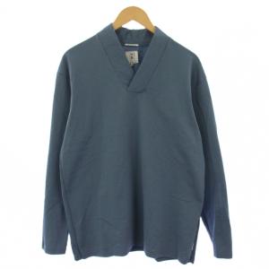 カットソー 長袖 Vネック L 青 /BM