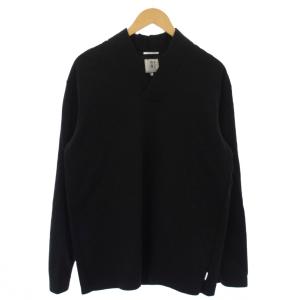 カットソー 長袖 Vネック L 黒 /BM