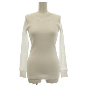 リブニット カットソー 長袖 F 白 ホワイト 12392-0299 /G