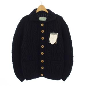 ランバーカーディガン ウール 40 ネイビー