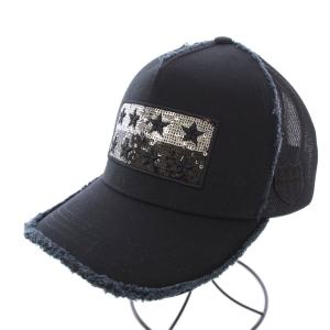 STAR WAPPEN SPANGLE MESH CAP キャップ 帽子 メッシュ 黒 /TK