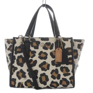 オセロット ハンドバッグ ショルダーバッグ 2way レオパード レザー ホワイト ブラウン ブラック