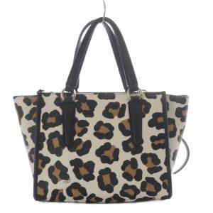 COACH オセロット ハンドバッグ ショルダーバッグ 2way レオパード レザー ホワイト ブラウン ブラック
