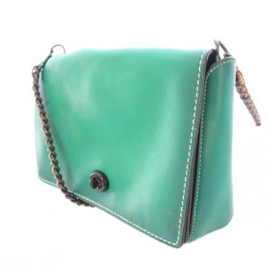 COACH ショルダーバッグ レザー チェーン ターンロック式 緑 グリーン 20215 /BB